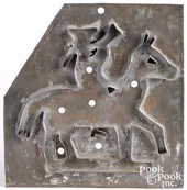 LARGE TIN HORSE AND RIDER COOK