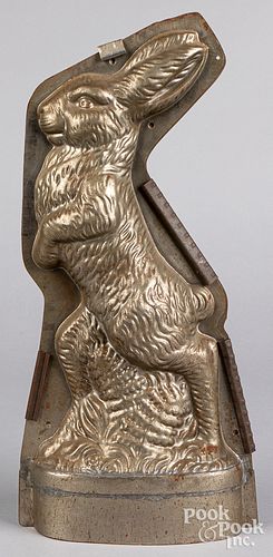 LARGE TIN RABBIT CHOCOLATE MOLD,