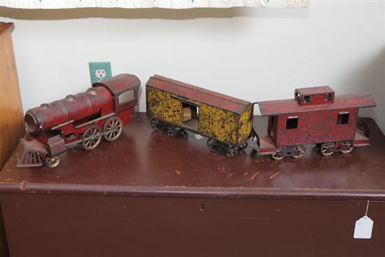 LARGE TIN TOY TRAIN. Friction