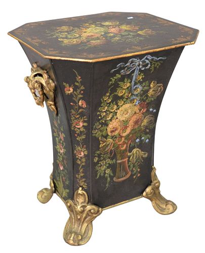 LARGE TOLE COAL HOD, HAVING GILT
