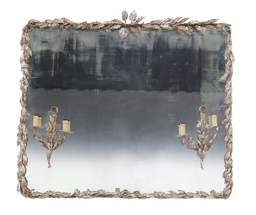 LARGE TOLE-PEINTE IRON-FRAMED