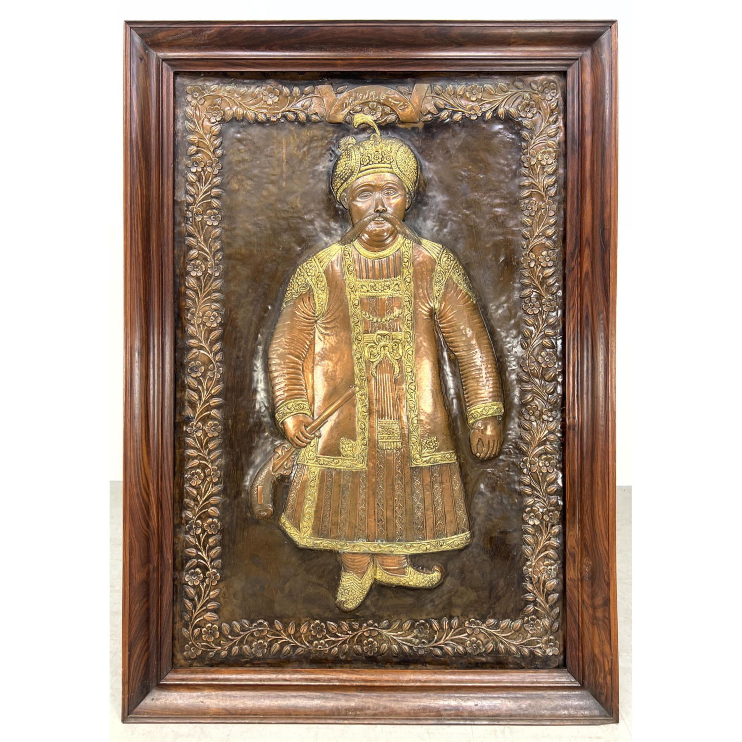 Large Tooled and Hammered Framed