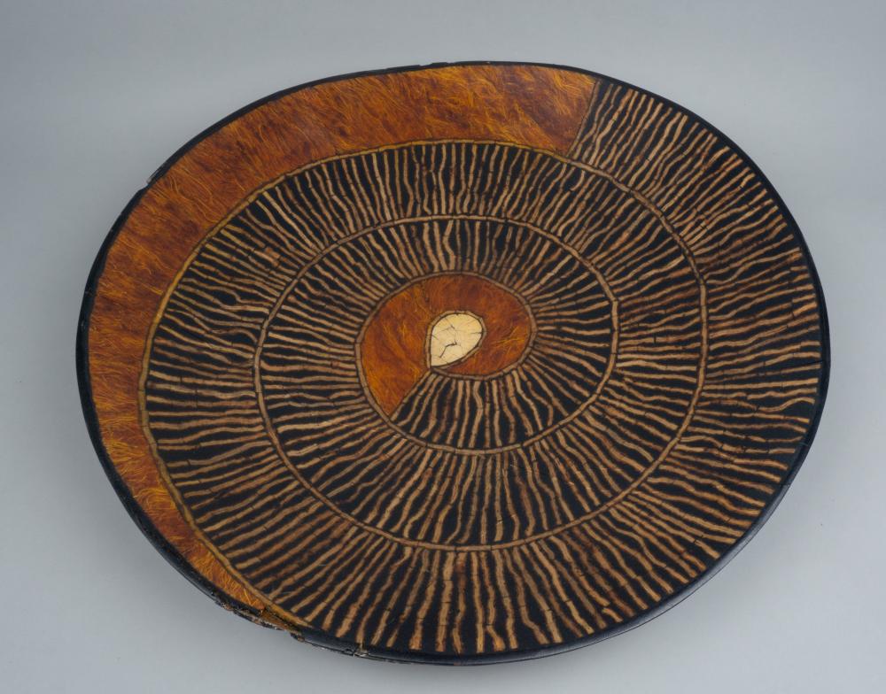 LARGE TRIBAL BOWL DIAM. 22 IN., 3