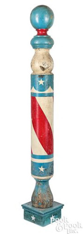 LARGE TURNED AND PAINTED BARBE
