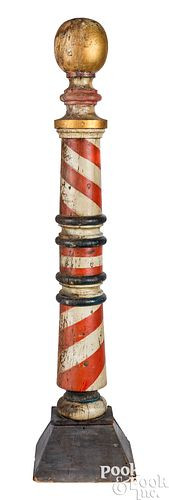 LARGE TURNED AND PAINTED BARBE