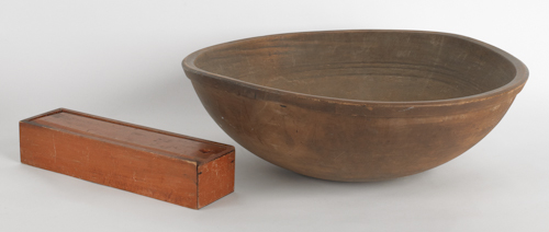 Large turned wooden bowl 19th c.