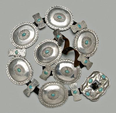 Large turquoise concha belt,