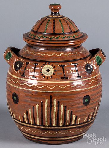 LARGE TURTLECREEK POTTERS REDWARE