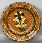 LARGE TWO COLOR SLIPWARE DECOR