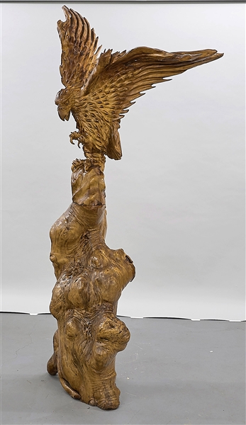 Large two-section carved wood