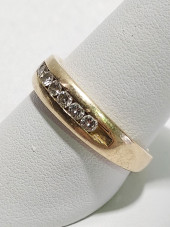 LARGE UNISEX 14K GOLD & DIAMON