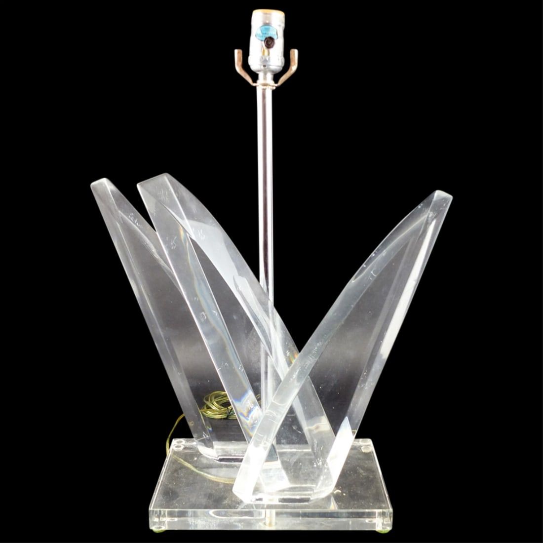 LARGE VAN TEAL LUCITE TABLE