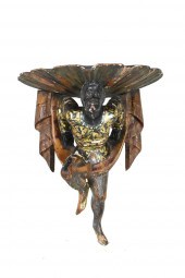LARGE VENETIAN CARVED WOOD BLA