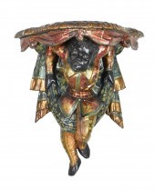 LARGE VENETIAN CARVED WOOD BLA