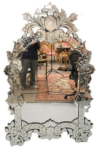 LARGE VENETIAN CUT GLASS WALL