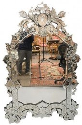 LARGE VENETIAN CUT GLASS WALL