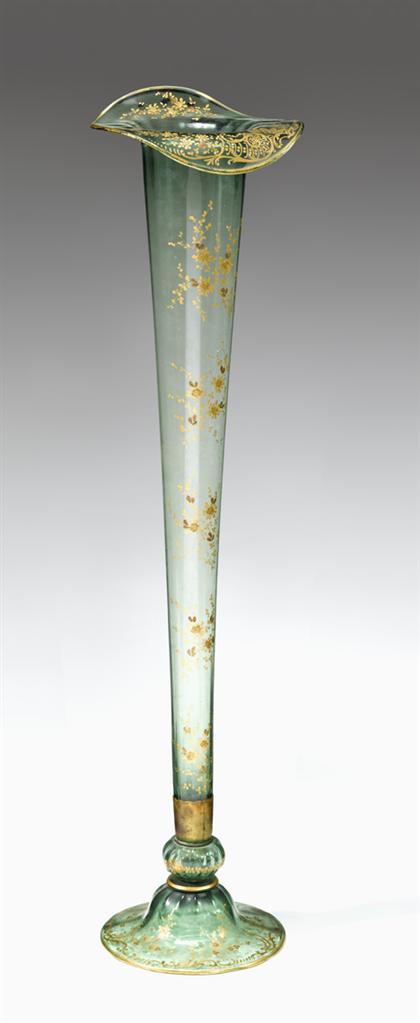 Large Venetian gilt green glass