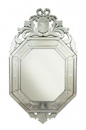 LARGE VENETIAN GLASS ETCHED MI