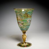 LARGE VENETIAN PAINTED GLASS F