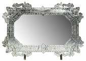 LARGE VENETIAN STYLE ETCHED GL