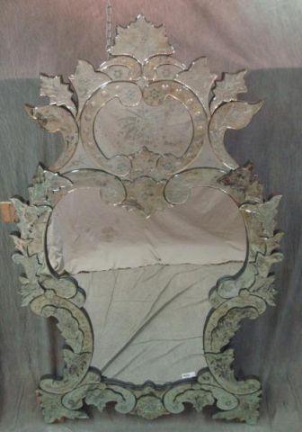 Large Venetian Style Mirror. From a