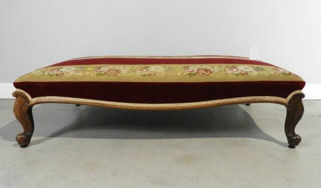 LARGE VICTORIAN FIRESIDE BENCH,