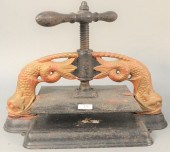 LARGE VICTORIAN IRON BOOK PRES