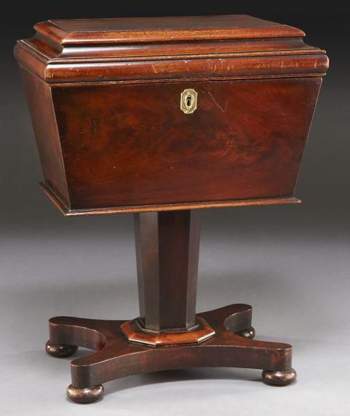Large Victorian mahogany teapoy