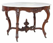 LARGE VICTORIAN MARBLE-TOP MAH