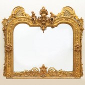 LARGE VICTORIAN OIL GILDED MIR