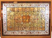 LARGE VICTORIAN STAINED, LEADE