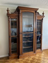 LARGE VICTORIAN WALNUT BOOKCAS