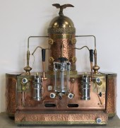 LARGE VINTAGE BRASS & COPPER C
