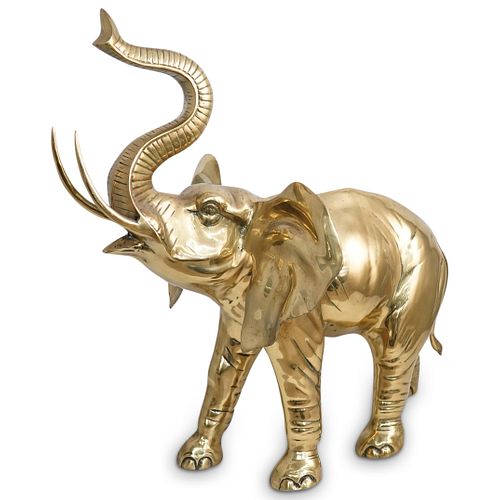 LARGE VINTAGE BRASS ELEPHANT
