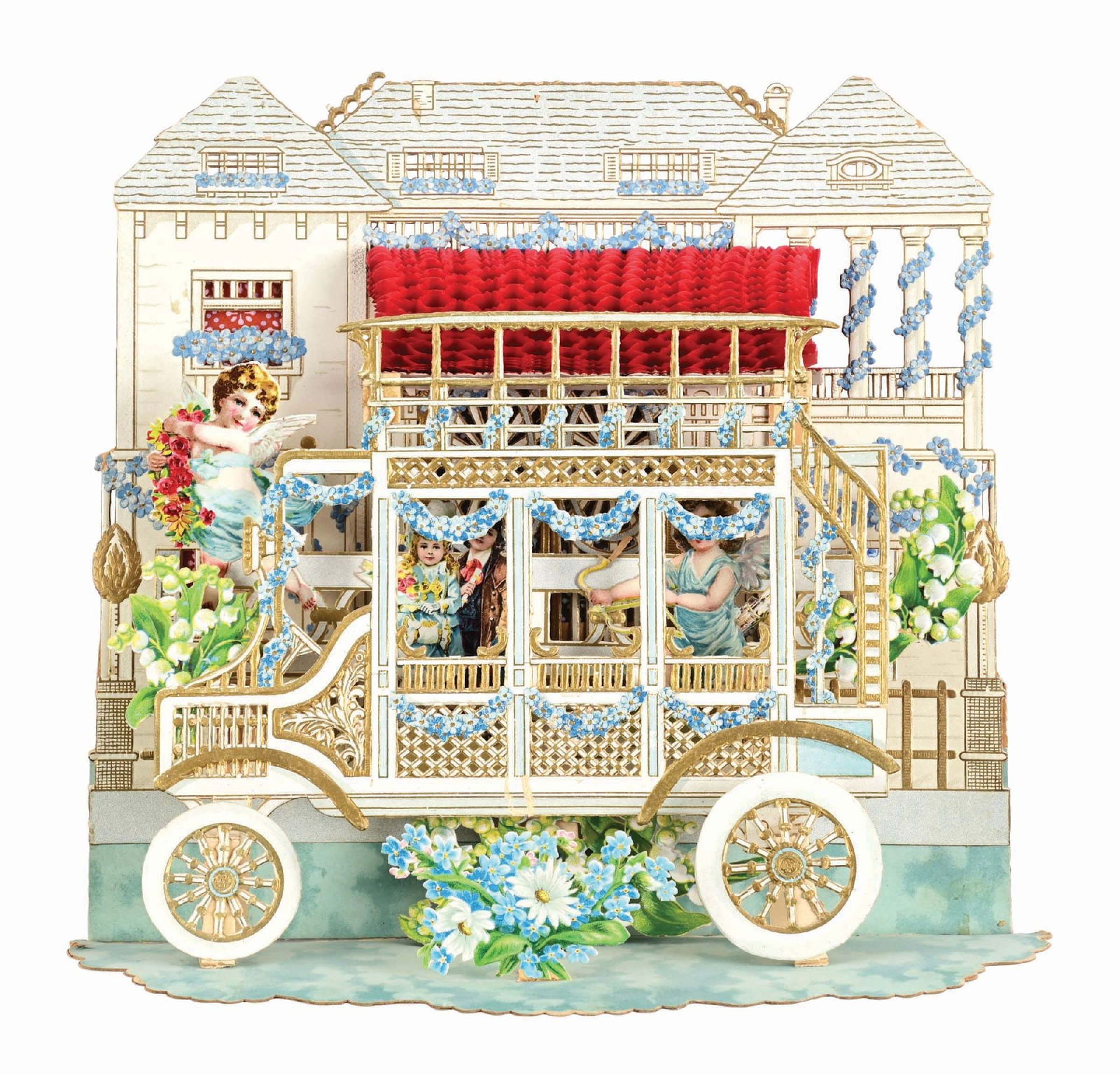 LARGE VINTAGE CAR AND HOUSE POP