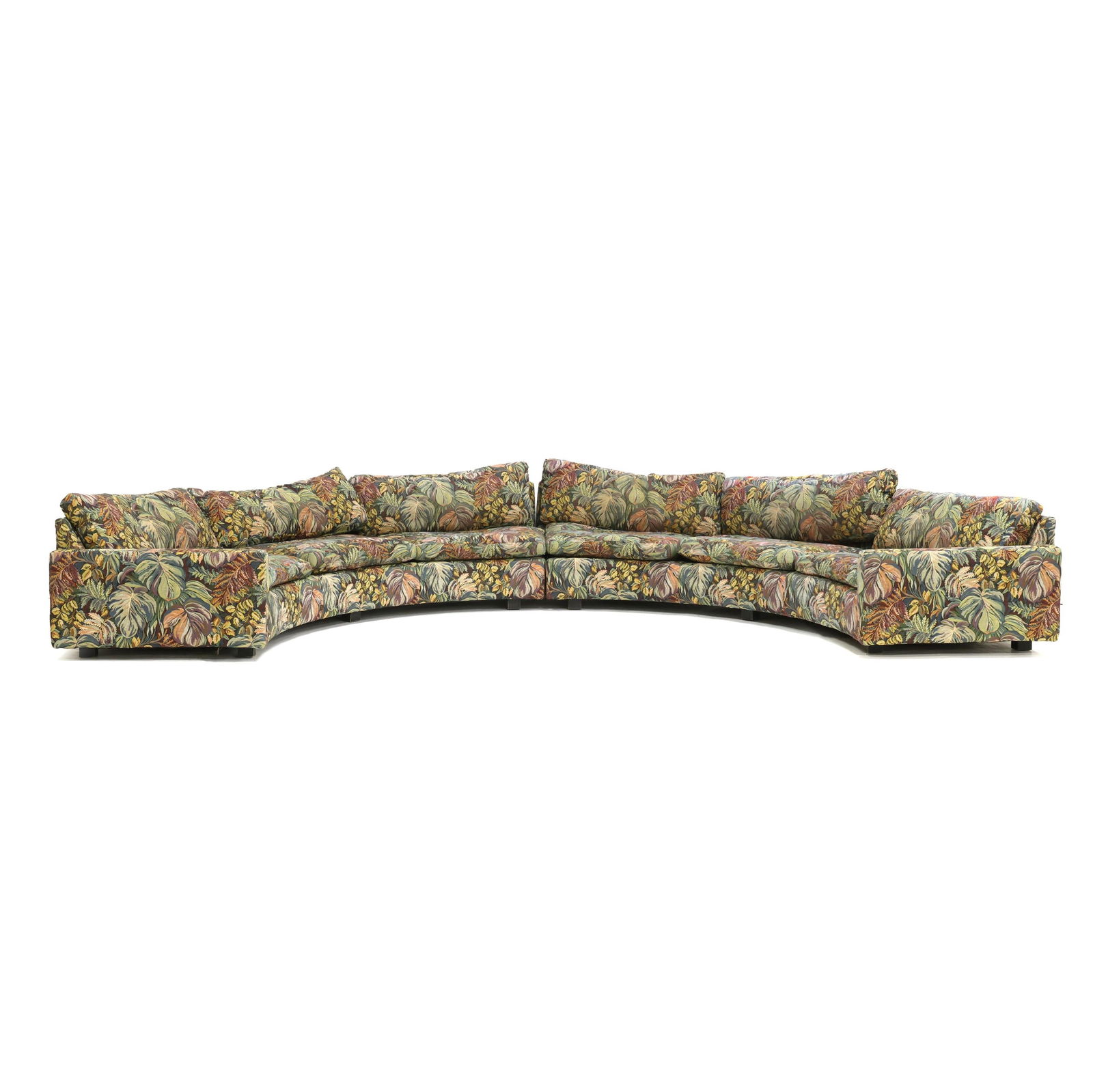 LARGE VINTAGE CURVED SECTIONAL