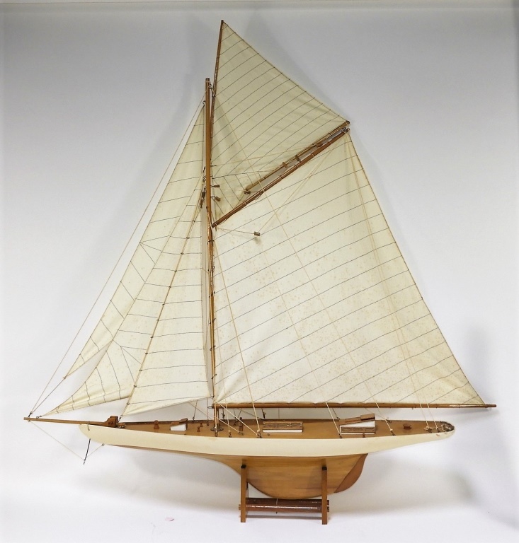 LARGE VINTAGE CUTTER SAILBOAT