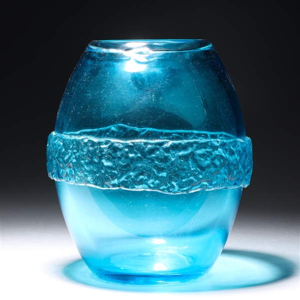 Large vintage Salviati blue glass
