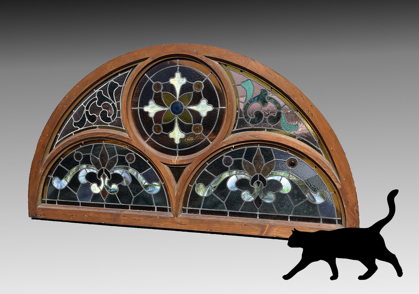 LARGE VINTAGE STAINED GLASS