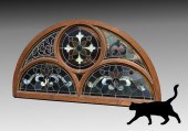 LARGE VINTAGE STAINED GLASS PA