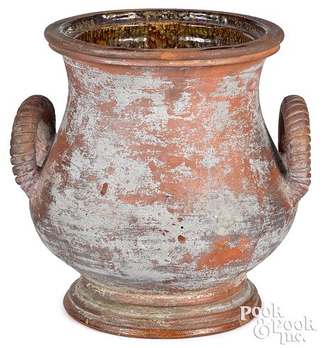 LARGE VIRGINIA REDWARE URNLarge