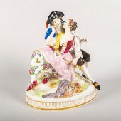 LARGE VOLKSTEDT FIGURE GROUP,