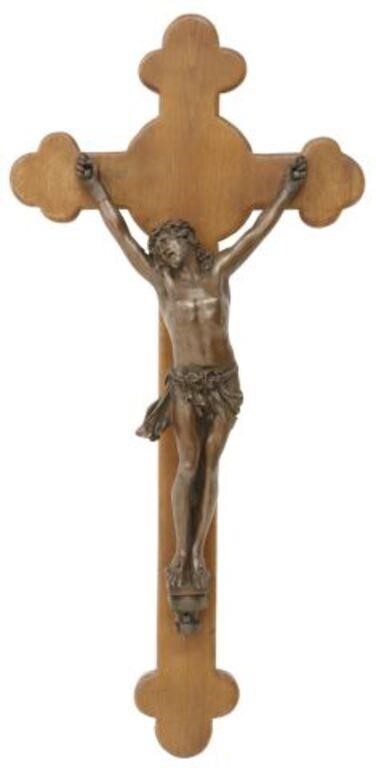 LARGE WALL-MOUNTED CRUCIFIX,