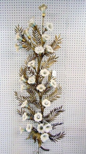 LARGE WALL SCONCE WITH ART GLA