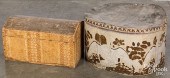 LARGE WALLPAPER HAT BOX AND A