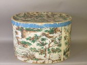 LARGE WALLPAPER HAT BOX OF "MR