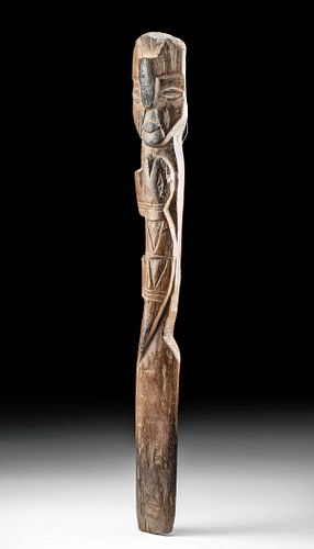 LARGE WARI WOOD STAFF FINIAL W/