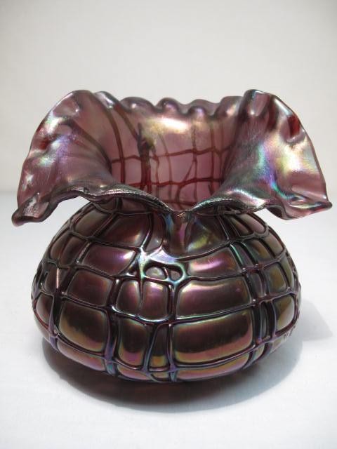 Large well formed art glass vase