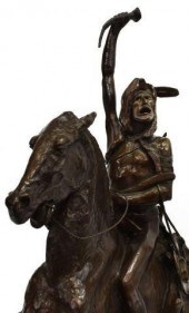LARGE WESTERN BRONZE AFTER FRE