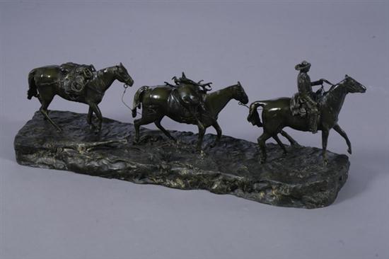 LARGE WESTERN BRONZE FIGURE GROUP